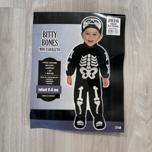 Bitty Bones Esqueleto Infant Costume 0-6 Month Halloween Outfit No Hat No Bootie